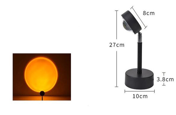 Проекционная лампа SUNSET с эффектом заката, Светодиодная лампа проектор заката солнца Sunset Lamp Q07 , черно-красный