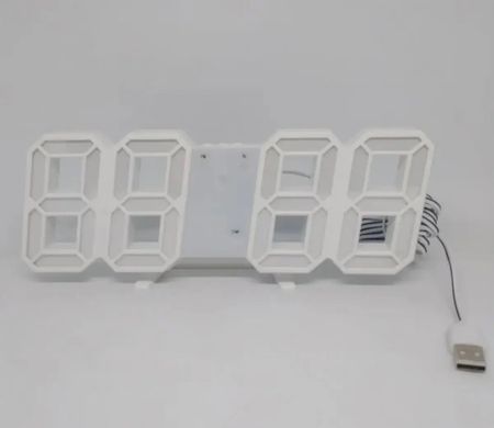 Годинник електронний настільний LY-1089 білий з будильником, вбудований календар, термометр, Білий