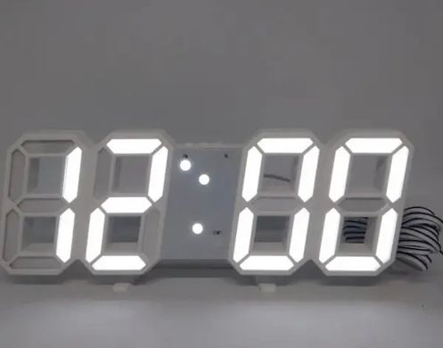 Часы электронные настольные LY-1089 белые с будильником, встроенный календарь, термометр, Белый