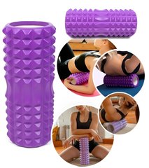 Ролик масажний для йоги та фітнесу 45х13 см, Валик для йоги спини та шиї, Роликовий масажер для тіла фасціального масажу м'язів