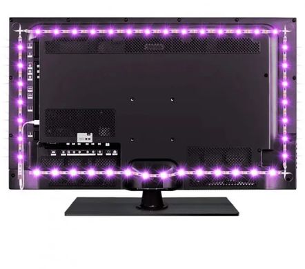 Cветодиодная лента LED с пультом 5050 RGB 2 м от USB, Фоновая RGB подсветка для телевизора, светодиодная лента от Power Bank, Разные цвета