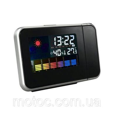 Часы метеостанция с проектором времени жидкокристаллические TABLE CLOCK. Проектор часы 8190, Черный