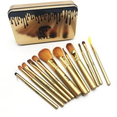 Профессиональный набор кистей для макияжа Kylie Jenner Make-up brush Gold set 12 шт