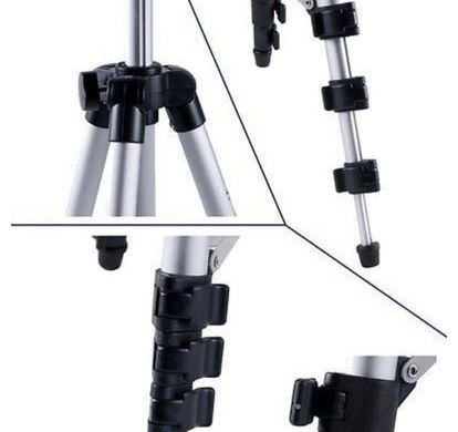 Телескопический штатив для фотоаппарата TRIPOD 3110 для камеры, телефона, трипод, тринога для фотоаппарата 360°, Светло-серый