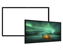 Экран для проектора 100 дюймов 220 на 150 см (16:9), переносной универсальный проекционный экран на стену 160 градусов