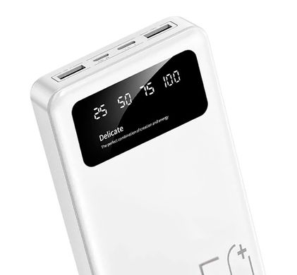 Зарядное устройство Power Bank Viaking N5 50000 mAh. повербанк с дисплеем и фонариком, Белый