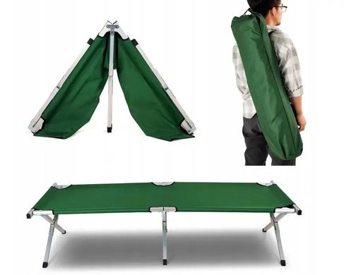 Уличная портативная складная кровать раскладушка для кемпинга 198*64*42, раскладушка для кемпинга, кровать для палатки, походная кровать, Зелёный