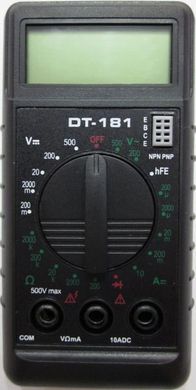 Компактний мультиметр DT-181, цифровий тестер, щупи в комплекті
