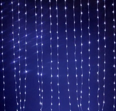 Гірлянда штора водоспад синя 3х2 на мідному дроті Роса 200 діодів світлодіодна Xmas LED B-9