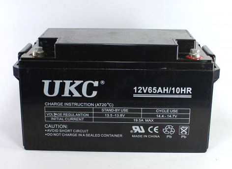 Универсальный гелевый аккумулятор батарея BATTERY GEL 12V 65A, Черный