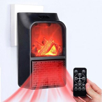 Електричний міні обігрівач камін Flame heater з пультом 1000Вт, портативний обігрівач камін, Чорний