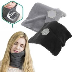 Дорожная массажная подушка шарф для путешествий Travel Pillow, серый
