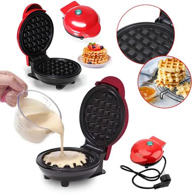 Электрическая мини вафельница Waffle Maker XL-287 с антипригарным покрытием, Красный