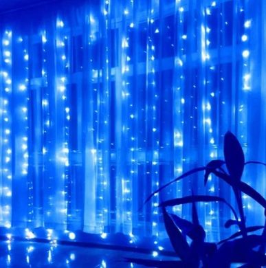 Гирлянда Штора водопад синяя 2x2 м роса 160 led B-9 на медной проволоке светодиодная Xmas LED
