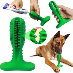 Жевательная игрушка для собак из натуральной резины Dog Chew Brush, Зубная щетка для собак, Зелёный
