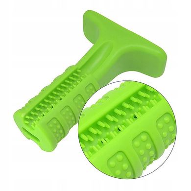 Жевательная игрушка для собак из натуральной резины Dog Chew Brush, Зубная щетка для собак, Зелёный