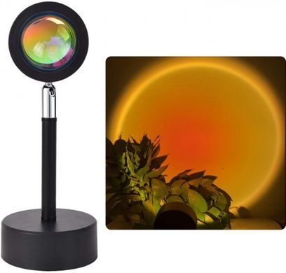 Проекційна лампа SUNSET з ефектом заходу сонця, Світлодіодна лампа проектор заходу сонця Sunset Lamp Q07, чорно-червоний