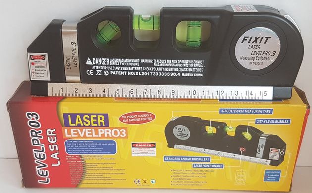 Лазерний рівень із вбудованою рулеткою Laser Level Pro 3, лазерна рулетка