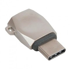 Перехідник адаптер OTG HOCO UA8 Micro USB to Type-C, сірий