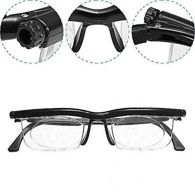 Збільшувальні окуляри лупа Dial Vision з регулюванням лінз, Черный