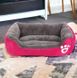Лежанка пуфик прямокутна для кішки собаки пухнаста комфортна глибока колір: рожевий, синій, бардовий 44х33 см м'який зручний портативний лежак для тварин, Екологічний диван бавовняний диван-ліжечко для котиків і собачок