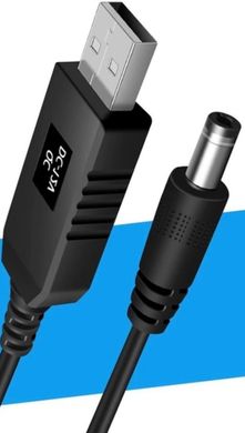 Кабель живлення для роутера 12V від Power Banka USB DC 5.5×2.5mm, кабель для Wifi роутерів, Чорний