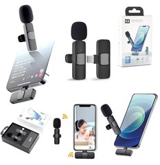 Петличный беспроводной микрофон К8 для смартфона PowerMe Wireless Mic iOS с Type-C, Микрофон петличка на одежду с шумоподавлением, Черный