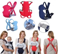 Слінг-рюкзак для зручного перенесення дитини, Сумка кенгуру Baby Carriers синій, блакитний, червоний, рожевий з підкладкою на сидіння зовнішніми швами та регульованим положенням дитини, підтримка для голівки малюка, комфортні плечові ремені