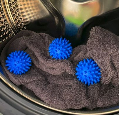 Кульки для прання білизни Dryer Balls у пральній машині, м'ячики для пом'якшення білизни у пральній машинці, Синій