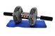 Тренажер колесо ролик подвійної дії для преса гімнастичний Power Stretch Roller з килимком