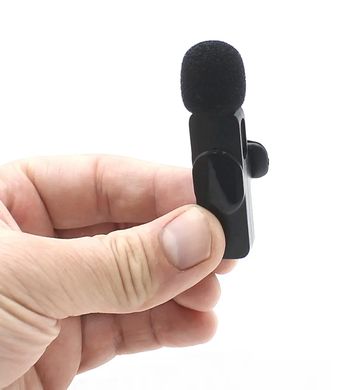 Беспроводной петличный микрофон K9-IP для iPhone Lightning-Type-C, петличный микрофон для айфона с шумоподавлением, Черный