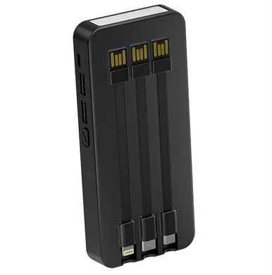 Повербанк Power Bank Viaking N9 50000mAh Black, портативний зарядний пристрій з індикатором, ліхтариком, 2xUSB, MicroUSB, Type-C, Lightning, Чорний