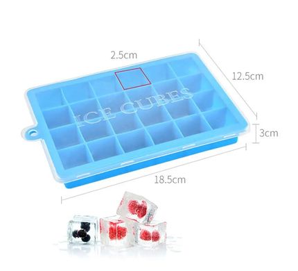 Универсальная практичная Силиконовая форма для льда с крышкой разные цвета 24 ячейки не деформируется, для многократного использования, удобная планшетка-контейнер для кубиков льда не впитывает запахи холодильника