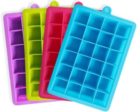 Універсальна практична Силіконова форма для льоду з кришкою різні кольори 24 осередки не деформується, для багаторазового використання зручна планшетка-контейнер для кубиків льоду не вбирає запахи холодильника