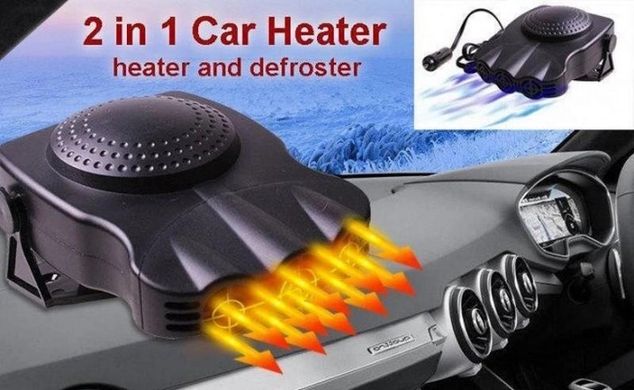 Автомобільний обігрівач Car Fan 704 150 Вт, керамічний обігрівач салону автодуйка Auto Heater 12V, Чорний