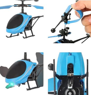Вертоліт на радіокеруванні Induction aircraft, дитяча іграшка інтерактивна з сенсорним керуванням від долоні, Блакитний