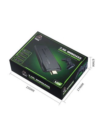 Ігрова приставка Game Stick Lite M8 64G Data Frog 4K HDMI два бездротові джойстики, Ігрова консоль 10000 ігор, Чорний