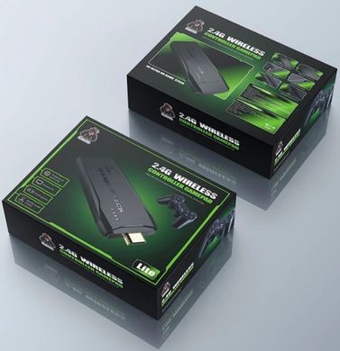 Игровая приставка Game Stick Lite M8 64G Data Frog 4K HDMI два беспроводных джойстика, Игровая консоль 10000 игр, Черный