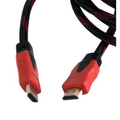 Кабель HDMI - HDMI 5 м підсилений в високошвидкісний обмотці 1080p, Шнур для передачі відеосигналу, чорно-червоний