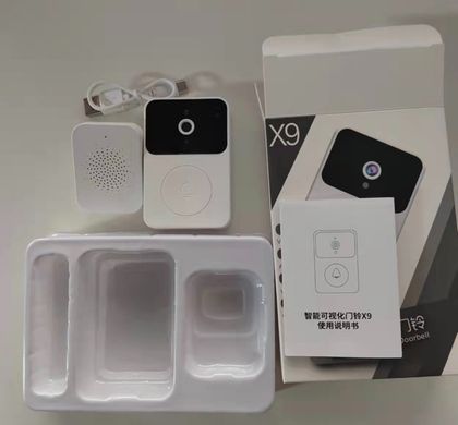 Домофон с камерой WiFi и датчиком движения Doorbell X9  Умный дверной многофункциональный видеозвонок, инновационный видеодомофон с удаленным контролем со смартфона, с функцией видеозаписи по срабатыванию датчика движения