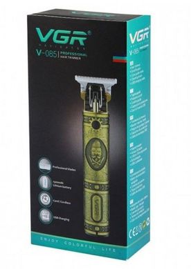 Беспроводная профессиональная машинка для стрижки волос VGR V-085 с насадками, аккумуляторный триммер, машинка для окантовки, Золотой