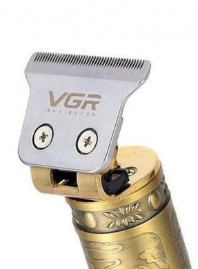Провідна професійна машинка для стрижки волосся VGR V-085 з насадками, акумуляторний триммер, машинка для окантовки, Золотий
