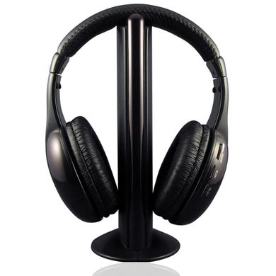 Бездротові навушники з ФМ-приймачем MH2001 5-in-1 Hi-Fi S-XBS Wireless Headphones w/FM, Черный