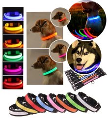 Светящийся ошейник для собак на аккумуляторе USB GLOW RING, Led маячок для животных кошек и собак, в ассортименте