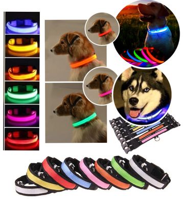Нашийник для собак, що світиться, на акумуляторі USB GLOW RING, Led маячок для тварин кішок і собак, в асортименті