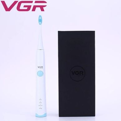 Акумуляторна електрична зубна щітка VGR V-801, водонепроникна, 2 насадки, Білий
