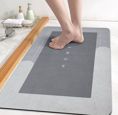 Супервсмоктуючий м'який діатомітовий килимок двошаровий для ванної кімнати home прямокутний Double layer миттєво вбирає вологу, суха та безпечна поверхня, водопоглинаючий, інноваційний антиковзний, стильна підстилка для ніг