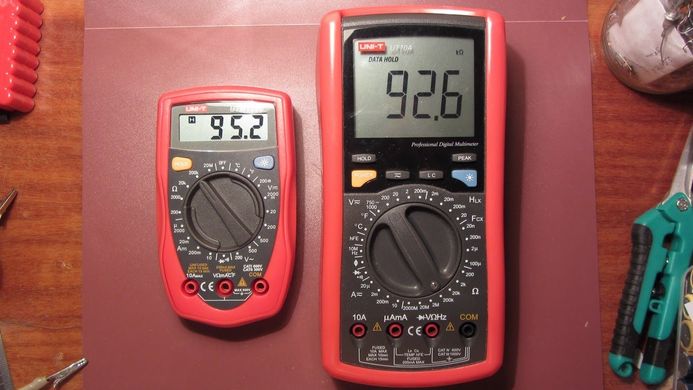Мультиметр DT UT33C, багатофункціональний цифровий тестер, вимірювання струму, напруги, опору, Червоний
