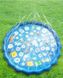 Надувной коврик с фонтаном для детей, мини детский бассейн с водяными брызгами Swimming Ring 170 см, Синий