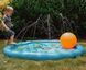 Надувной коврик с фонтаном для детей, мини детский бассейн с водяными брызгами Swimming Ring 170 см, Синий